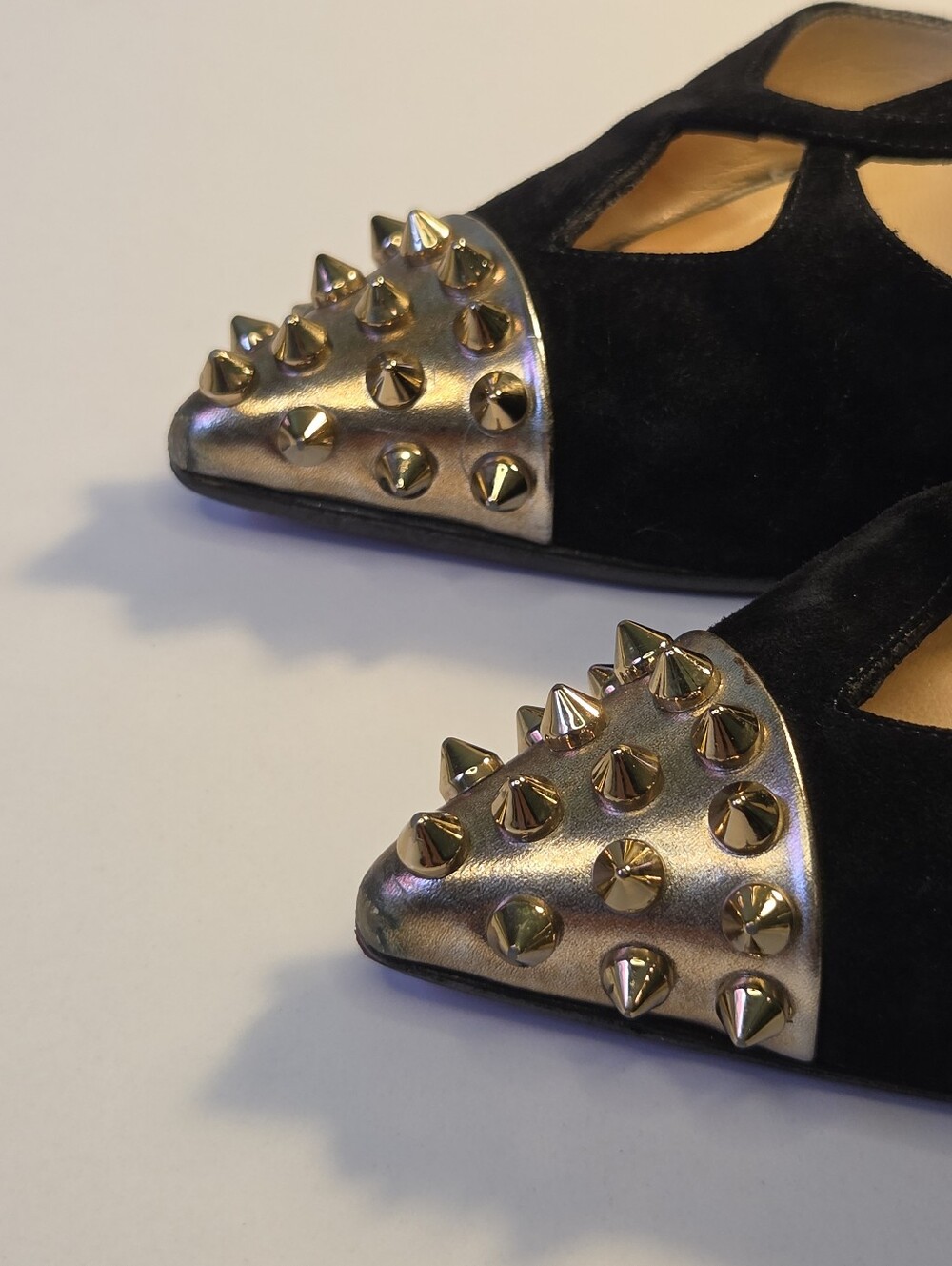 Black Stud-Accent Slingback High Heels - Picture 7 of 15